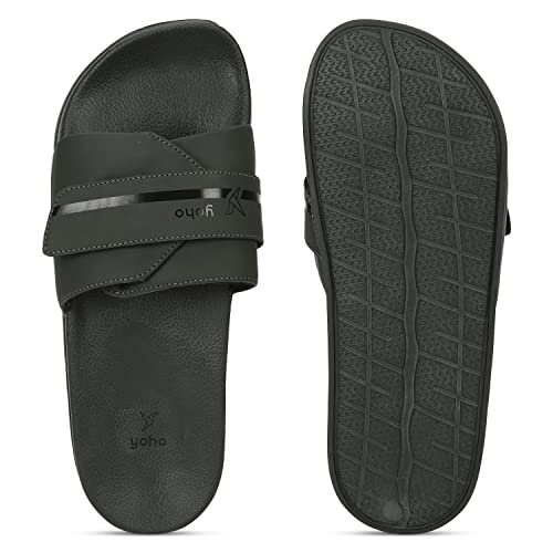 Image of YOHO Drystep Sliders for Men | Waterproof Monsoon Footwear & Rainy Sandals | Skin Friendly Adjustable Strap