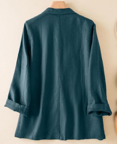 MINTLIMIT Womens Linen Blazer Jackets Long Sleeve Summer 2025 Lightweight Button Lapel Casual Blazers with Pockets2