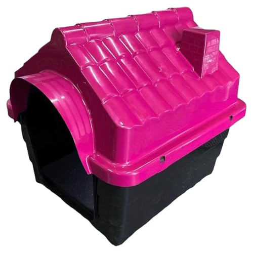 Casinha Casa Plástica Cachorro Gato Porte Pequeno Mecpet (Rosa, Nº 02)