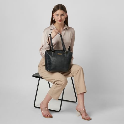 Image of Caprese York Medium Tote Bag for Women | Stylish, Durable, Multi-Compartment Design for Work, Travel, Shopping | Large Capacity, Comfortable Straps, Ideal for Tab & Essentials