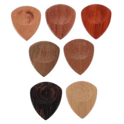 Kisangel 7 Stück Gitarrenplektren Aus Holz Für Akustikgitarren, Professionelle Gitarrenplektren, Ersatzplektren Für Saiteninstrumente, Plektren Für Ukulelen, Zubehör Für