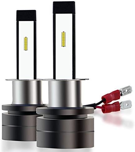 LEADTOPS H3 LED Headlight Bulbs, 11800 Lumens Extremely Bright High-Tech CSP Chip, 6000K White, Adjustable Beam Conversion Kits IP68 2-Pack