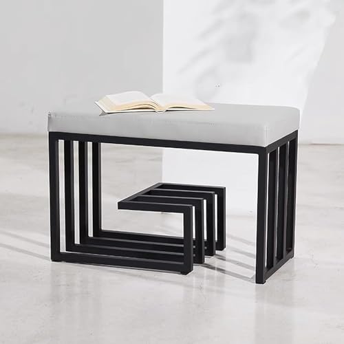 Banc à chaussures structure en métal noir pour optimiser les petits espaces - 7