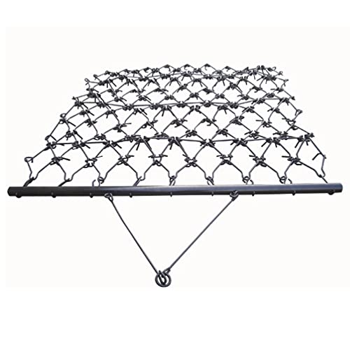 Field Tuff HDHA-44 Heavy-Duty Drag Harrow, 4' x 4' - for ATV, UTVs, Lawn Tractors - 7 Rows of Tines, 1/2" Teeth for Leveling, Grading, Pastures, Breaking up Soil, and More