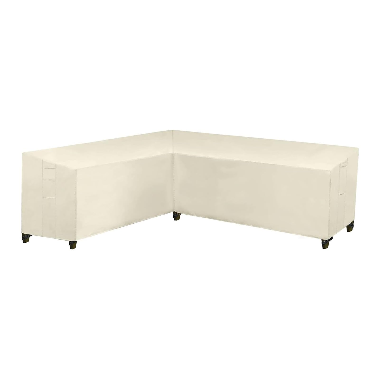 Fundas de sofá de jardín en Forma de L, Tela Oxford 420D, Impermeable Funda Sofa para Exterior, Funda para Muebles de Jardín, para Jardin Sofá Seccional (222x286x78cm,Blanco)