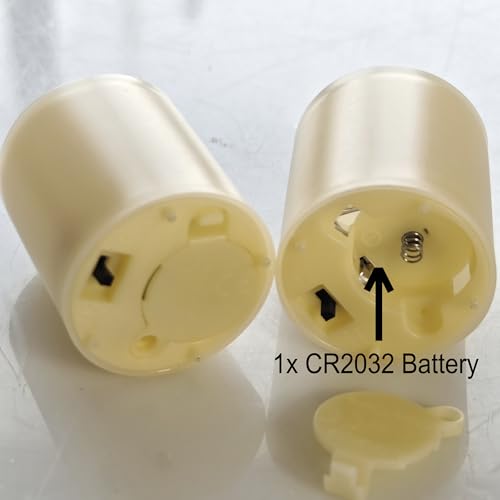 Image of 6 Pack LED Flameless Votives with Built-in Timer Realistic Black Wick Melted Battery Operated Electric Candle Set for Home Party Wedding Halloween Christmas Decorations 1.5 inch D x 2.6 inch H Batteries Incl.