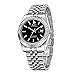 Produktbild BUREI Herren Uhren Luxury Automatic Watches Schwarzes dial Analoges Kalenderfenster Saphirglas mit Silber Edelstahlband