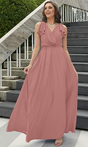 Image of KOH KOH Womens Long Sleeveless Bridesmaid Wedding Guest Prom Maxi Dress