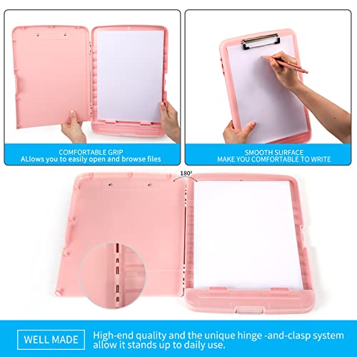 Yeahviy Clipboard With Storage, Clip Boards 8.5X11 With Storage, Large Capacity Nursing Clipboards With Pen Holder, Heavy Duty Plastic Storage Clipboard Folder With Low Profile Clip, Side-Opening #TOP3