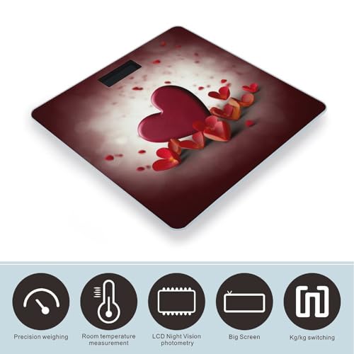 Báscula digital para baño Hearts with Love de vidrio templado miniatura 3