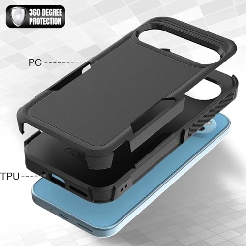 Image of KARWAN Shockproof Back Case Cover Compatible with Google 9 /10 Proxl, Heavy Duty Case with 360 Degree Camera Protection, Dual Layer Rugged Bumper Protection Cover with Matte Finish (Black)