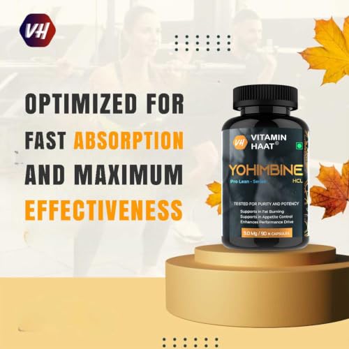 Image of Yohimbine Hcl 5mg | Premium Pre Workout Supplement for Men and Women | Weight Loss Products | Belly Fat Burner | Pharmaceutical & USP grade | WHO GMP Certified 90 Capsules by VitaminHaat