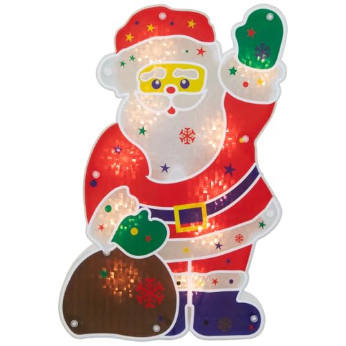 NORTHLIGHT Christmas, Window Decorations,Lighted, Red