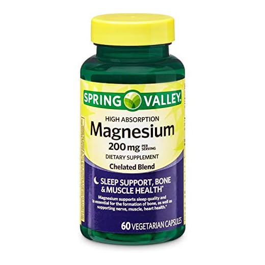 Spring Valley High Absorption Magnesium 200 mg, Sleep Support, 60 Capsules (Pack of 2)