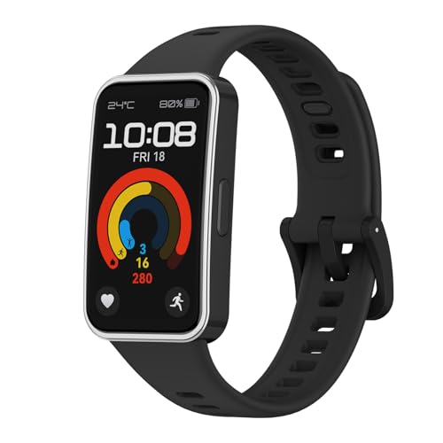 Meliya Correa para Huawei Band 9 Huawei Band 8 Correa,Silicona Pulseras Repuesto para Huawei Band 8/Huawei Band 9 Mujer Hombre(Negro)