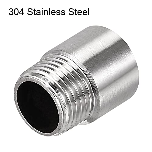 uxcell Shower Head Extension Arm Stainless Steel 1/2PT Male to 1/2PT Female Thread 30mm Length Cast Pipe Fitting Coupler 2Pcs by uxcell - Image 4