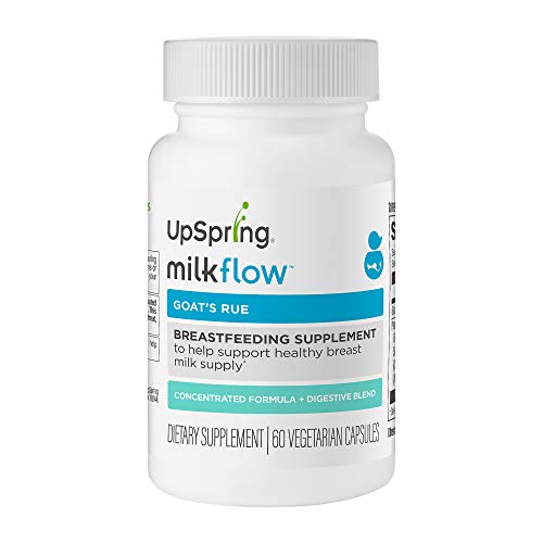 UpSpring Baby Milkflow Goat's Rue Lactation Aid Supplement for Women, Easy on Sensitive Stomachs and Fenugreek-Free to Support Breastmilk Production, 60 Capsules, 900mg