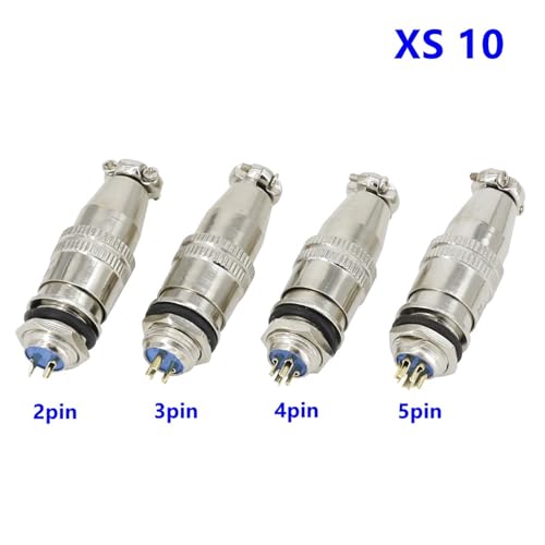 Conector de aviación XS10 de 10mm, kit de 5 conectores rápidos circulares push-pull de 5 pines 2