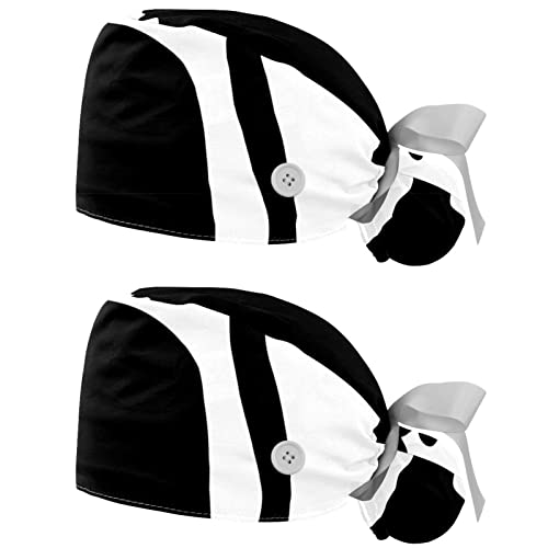Chapeaux bouffants chat noir pour la cuisine et les métiers de soin lot de 2 ajustables