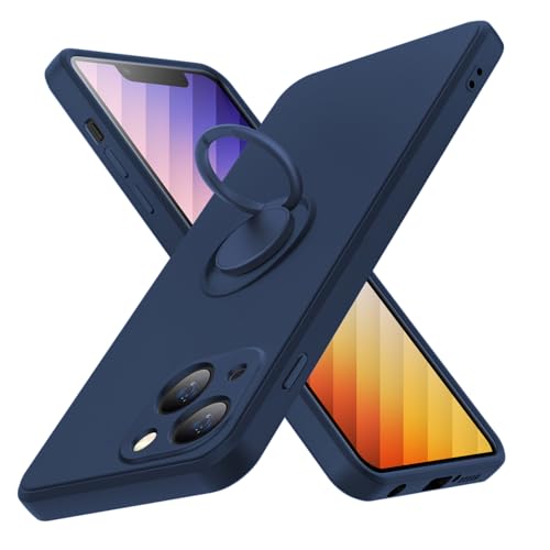 TLOMPLO �Ή� iPhone 13 mini �p�� �P�[�X �����O�t�� �ϏՌ� �V���R�� ���^ �J�o�[ �X���� tpu ����\�� �w��h�~ �A�C�t�H�� 13 mini �p �J�o�[ �_�炩�����n �ČRMIL�K�i ���΂݂Ȃ� �����Y�ی� ����~�� �_�