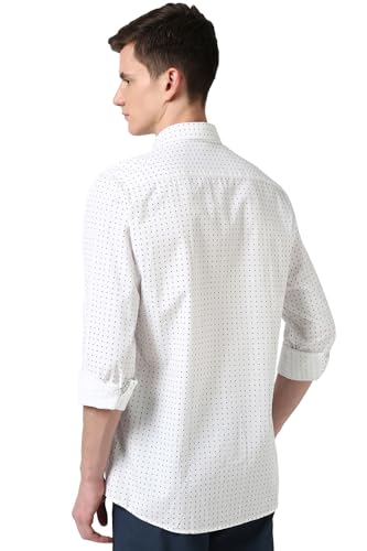 Image of Peter England Men's Everyday Ditsy Print Slim Fit Full Sleeve Casual Shirt | 100% Cotton