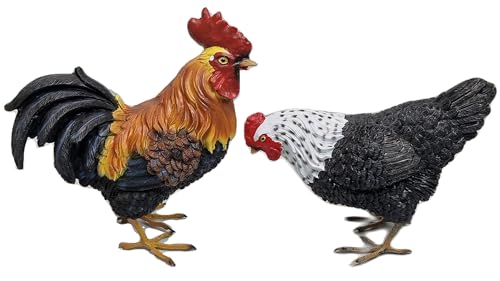 Fachhandel Plus Dekofiguren Hahn und Huhn Gartenfiguren Tierfiguren Indoor Outdoor