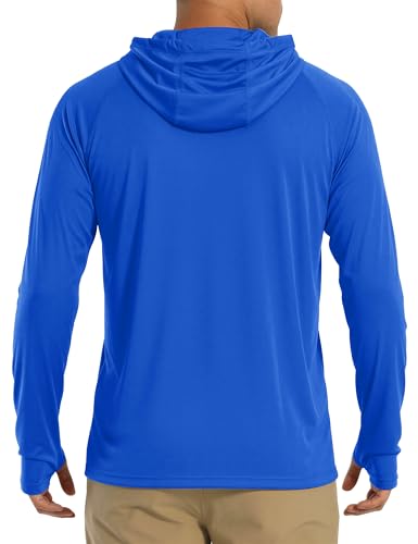 Image of MAGCOMSEN Men's Hooded UPF 50+ Sun Protection T Shirts Long Sleeve Athletic Fishing Shirts Rash Guards
