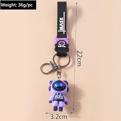 Image of Cute Cartoon Character Silicone 3D Key Chain with Strap Charm & Metal Hook, Merchandise Key Rings Gift for Kids Girls Boys Men & Women