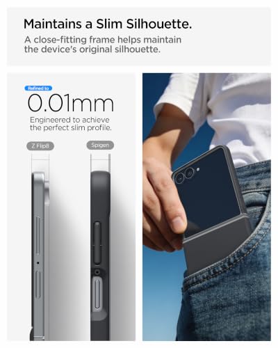 Image of Spigen Nano Pop MagFit Case for Samsung Galaxy Z Flip 8, Black Sesame | Magsafe, Slim Fit, Shockproof, Wireless Charging, Thermoplastic Polyurethane, Poly Carbonate, Smooth