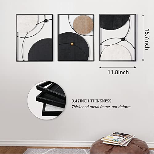 Oakrain 3 Pack Metal Wall Art - Abstract Planet & Orbit Lines Minimalist Modern Wall Decor For Living Room, Bedroom, Office, Entryway (11.8 X 15.7 X 0.47 Inches) #TOP1