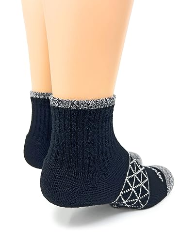 Image of WARRIOR ALPACA SOCKS - All Day - Everyday - Terry Lined - Cushioned - All-Purpose Socks - Unisex (Medium, Black /Marl - Quarter Crew)