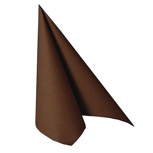 Serviettes Royal Collection pliage 1/4 marron 40x40 cm pour décoration table mariage