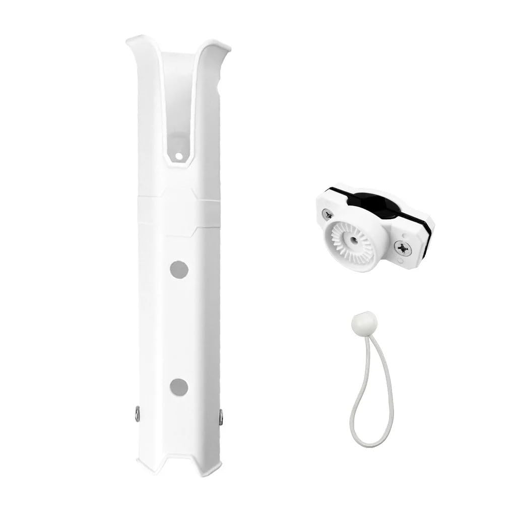 CIOPLJHKL Adjustable Spinning Portable Plastic Fishing Rod Holder Rack Bracket Pole Boat Marine Yacht Kayak Outdoor For Boat Yacht Kayaks(White)