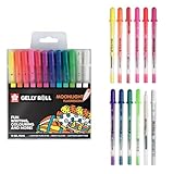 SAKURA Gelly Roll Luz de Luna Bolígrafo de Gel Fluorescente Juego de 12 colores | Bolígrafos para escribir, dibujar y rotular