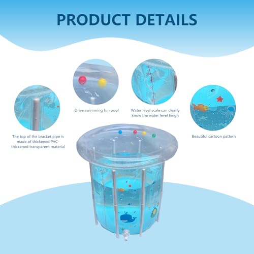 Piscine pour bébé gonflable 29,5x31,5 pouces pour natation et refroidissement - 5