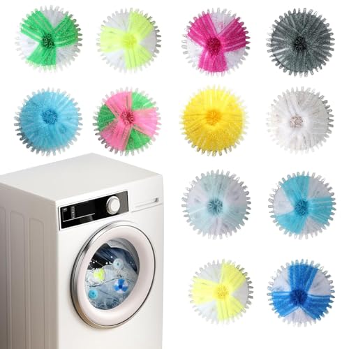12 Pack Reusable Pet Hair Remover for Washing Machine, Laundry Lint & Fur Catcher for Dog Cat Hair, Removes Pet Hair from Clothes Bedding Laundry