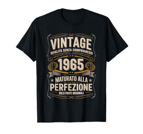 60° Compleanno 60 Uomo Anni Retro Vintage 1965 Regalo Maglietta