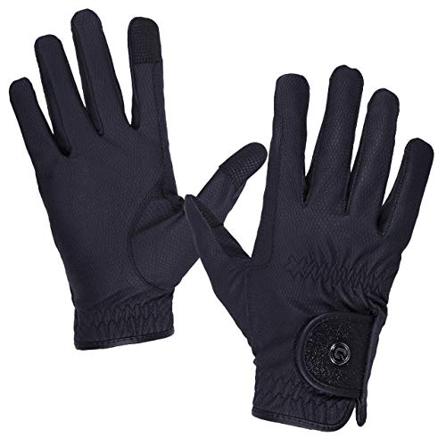 Gants d'équitation Glitz QHP en textile extensible de qualité supérieure