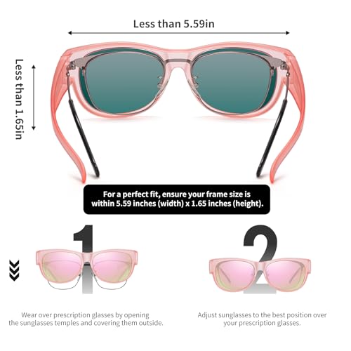 Image of GEGURI Polarized Sunglasses Fit Over Glasses for Men Women, Oversized Square Sun Glasses UV400 Protection Shades