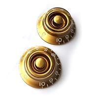 Left-Handed Compatibility: Designed specifically for left-handed Gibson and Epiphone Les Paul guitars, ensuring a precise fit for volume and tone controls. Iconic Top Hat Design: Features a classic speed knob style with a sleek gold finish that enhan...