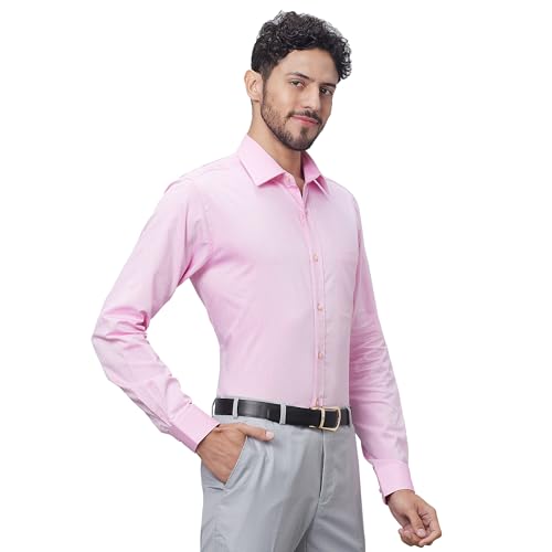 Image of Raymond Slim Fit Pure Cotton Structure Pattern Semi Cut Away Collar Formal Shirt
