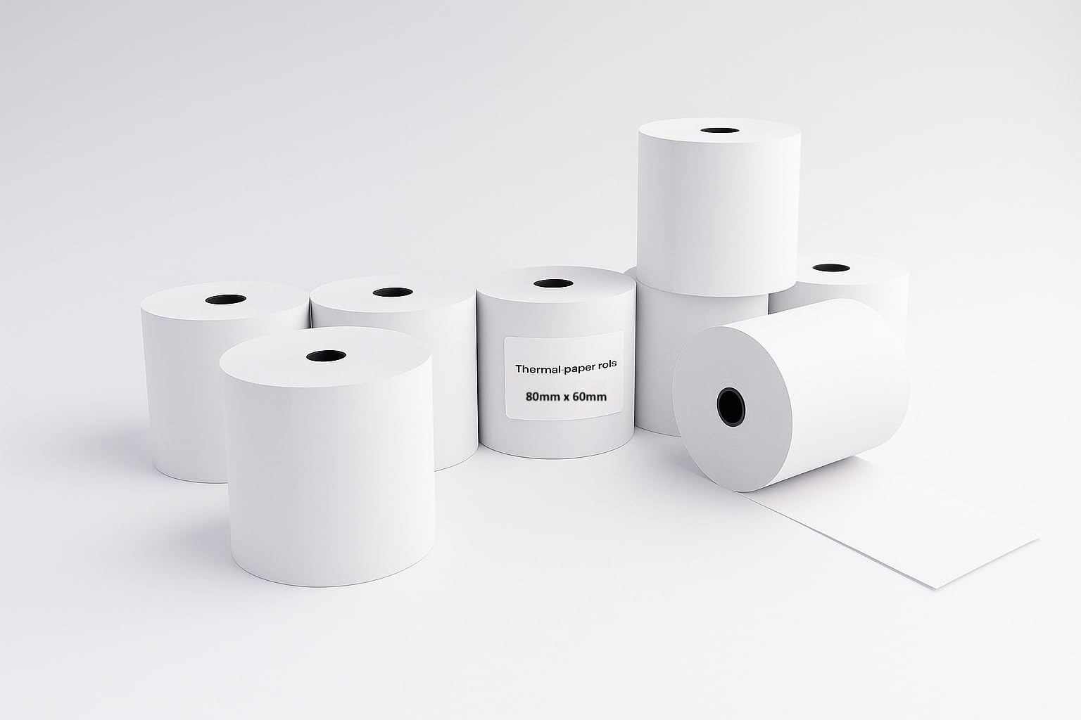 10 Rolls of 80mm x 60mm Thermal Till RollsโBPA-Free Receipt Paper for POS, Cash Registers, PDQ Machines with Red Warning Strip