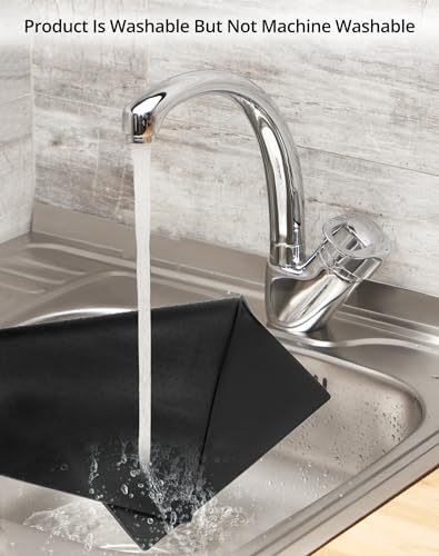 QWORK® Unterlage Silikonmatte 48 x 30 cm Unter Kaffeemaschine, Anti-Rutsch Unterlage zur Stabilisierung der Kaffeemaschine - Schwarz