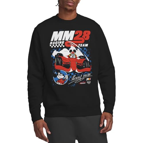 Disney Mickey Mouse Racing Chequered Sudadera Unisex, Negro, M