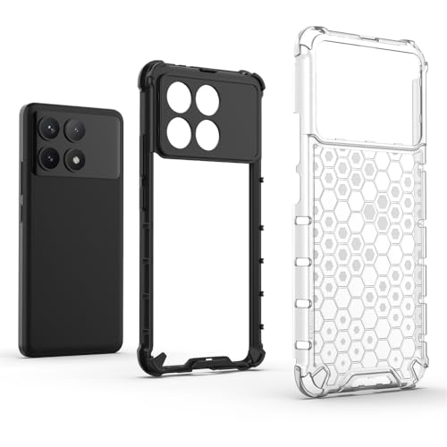 Image of Lustree for Back Cover Shockproof Double Protection Honeycomb Hard PC Back Cover for Poco X6 Pro -Transparent