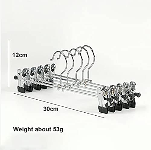 Image of ROLLYWARE Stainless Steel Hangers, Metal Adjustable Non Slip Clips, Space Saving Swivel Hook, Cloths Pants Skirt Children Shorts Hanger, Slack Jacket Dress Shirt Clothes Scarf Saree Coat Pack of(3).