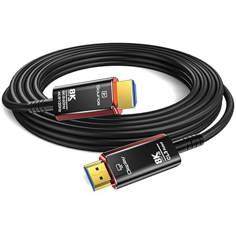 DGHUMEN 100Ft CL3 Rated HDMI Cables, 8K 48Gbps Fiber Optic Ultra High Speed Long HDMI 2.1 Cord, in-Wall CL3 Cable for Pipes, HDMI to HDMI, Male to Male - (100 Ft-CL3 Rated) Cover
