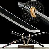 HERO SWORD Japanese Anime Sword,Demon Slayer Sword Hand Forged 1045 Carbon Steel Samurai Katana, Full Tang Handmade, Sharp Practical Katana d (Kamado Tanjiro Knife)