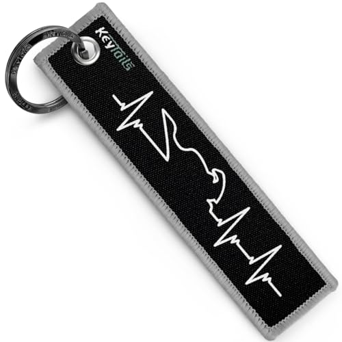 KEYTAILS Keychains Premium Quality Key Tag for Motorcycle Car Scooter ATV UTV [Sportbike - Heartbeat]