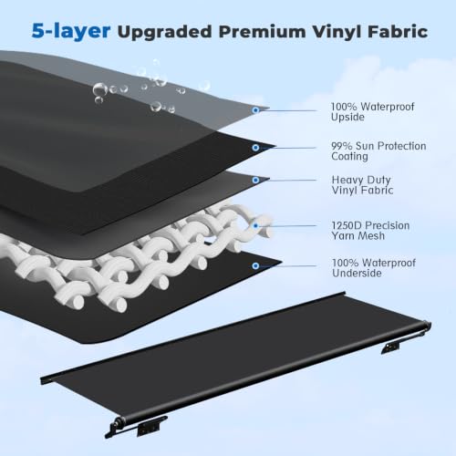 SHADEPLUS RV Slide Out Topper - Modular Camper Slide Out Awning Kit for 5th Wheels, Travel Trailers and Motorhomes - Black, 8'9'' (8'1'' Fabric) by SHADEPLUS - Used condition - Image 6
